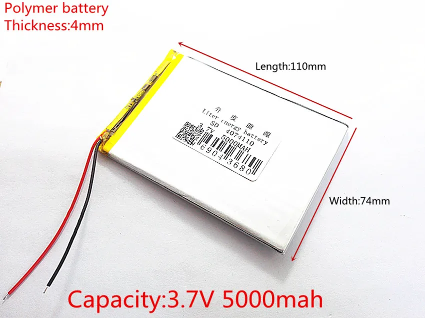 Polymer battery 9 inches tablet battery domestic the built-in rechargeable battery 5000 mah 4074110 free shipping