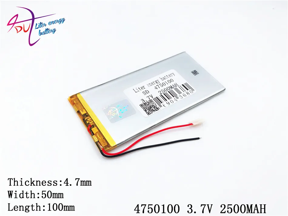 أفضل بطارية العلامة التجارية 4750100 3.7V 2500mAh 4550100 (بوليمر ليثيوم أيون) بطارية ليثيوم أيون ل DIY Mp3 MP4 MP5 GPS الكتاب الإلكتروني
