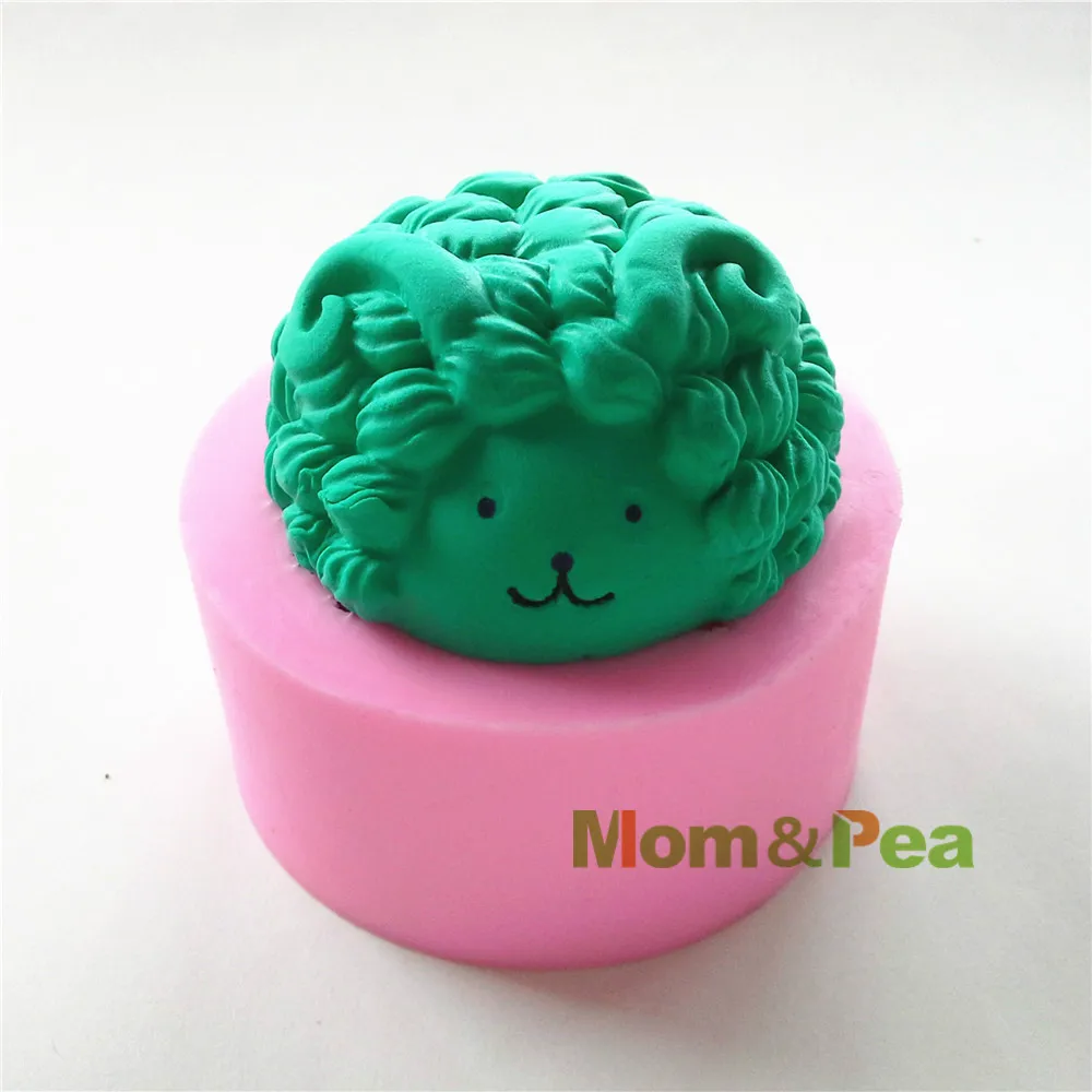 

Mom&Pea 0524 Free Shipping Sheep Shaped Silicone Soap Mold Cake Decoration Fondant Cake 3D Mold Food Grade Silicone Mould