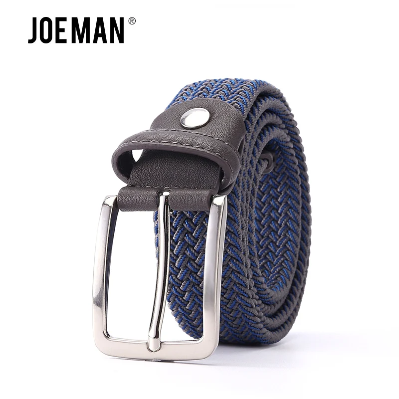 Mixed Color lastic Stretch Belt Braided Knitted Stretch Belts Elastic Belt Men Woven EWith Covered Buckle1-3/8