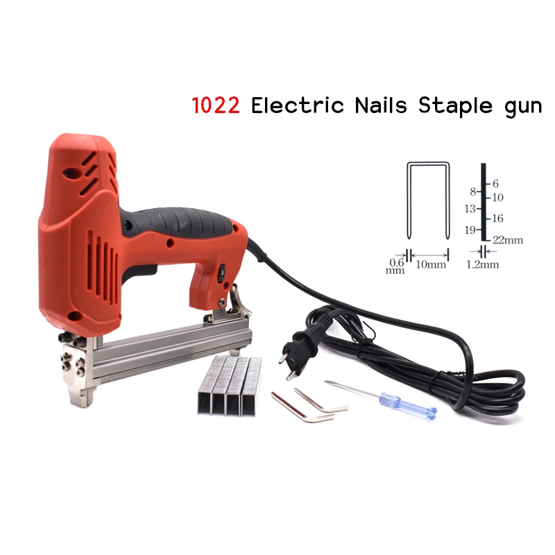 

1022J Framing Tacker U Stapler Electric Staples Gun With 300Pcs Nails 220V 2000W Electric Power Tools For Woodworking Hand Tool