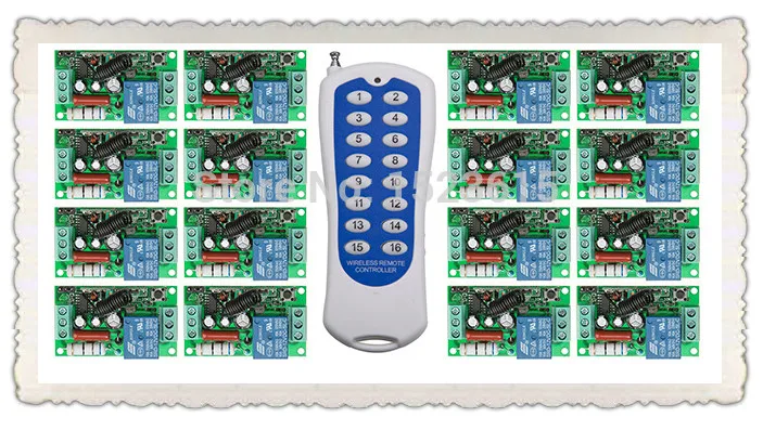 New AC220V 1CH 10A wireless remote control switch system teleswitch 16CH Transmitter + 16 * Receiver relay smart house z-wave