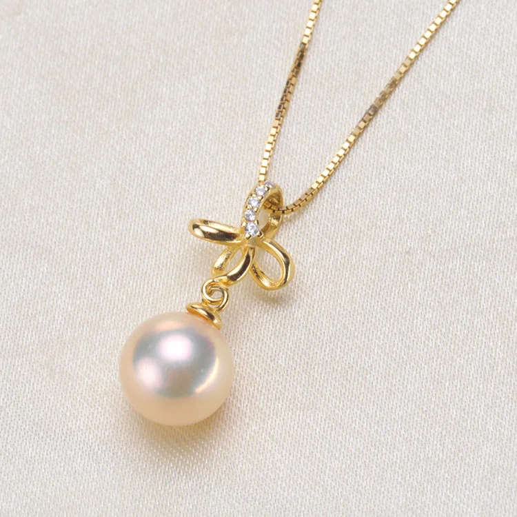 Women DIY Pearl Pendant Accessory S925 Sterling Silver Pearl Pendant Holder Silver&Gold Accessory 6Pieces/Lot