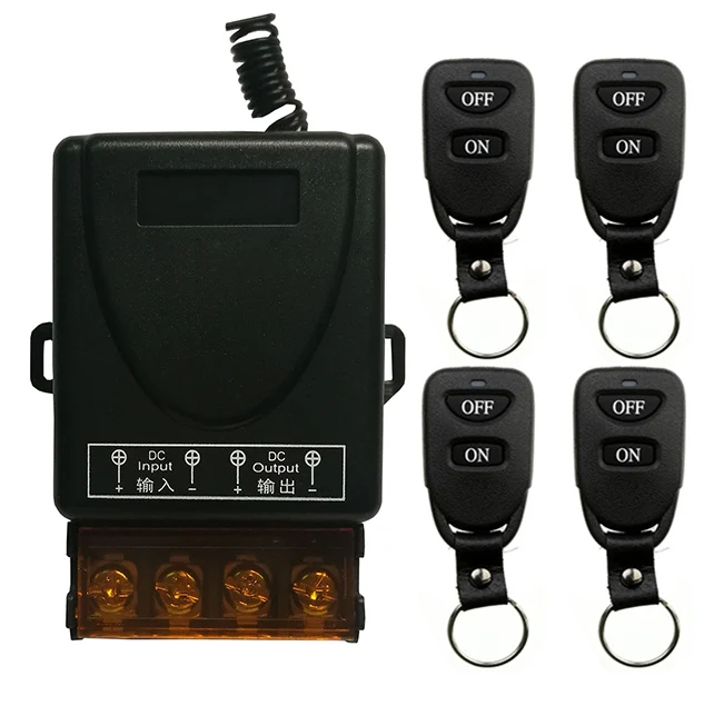 

Wireless Remote Control Light Switch DC12V 24V 36V 48V 1CH 30A Relay Output Radio Receiver Module+Belt buckle Transmitter