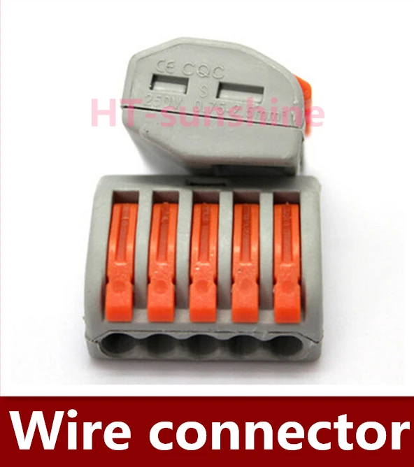 

Wholesale+high quality 200PCS 5port PCT-215 Universal compact wire wiring connector conductor terminal block with lever