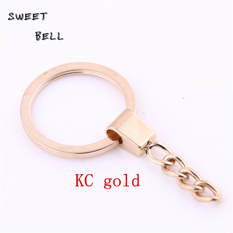 10 Pcs New Style Key Ring Key Chain Rhodium Color 60mm Long Round Split Keychain Wholesale
