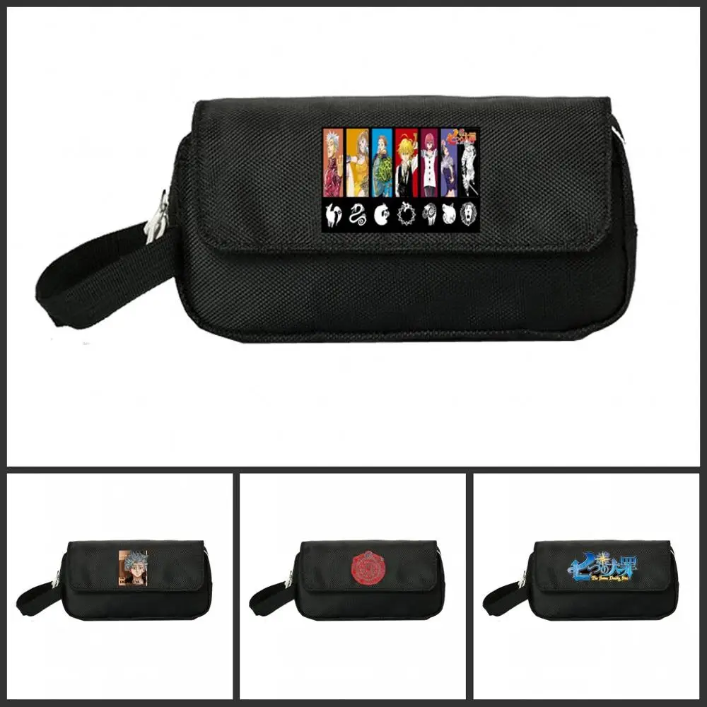 

The Seven Deadly Sins pencil Case Women Cosmetic Cases Makeup Bag Child Girls student Double pencil Bag Handbag gift