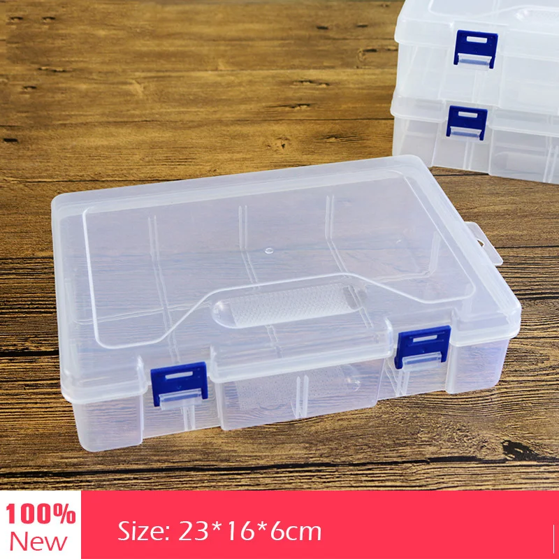 M 23cm Plastic Empty Storage Boxes Bins for Tools/Diamond&Fishing Gear&Screw/Makeup Brush Desk Organizer Holder