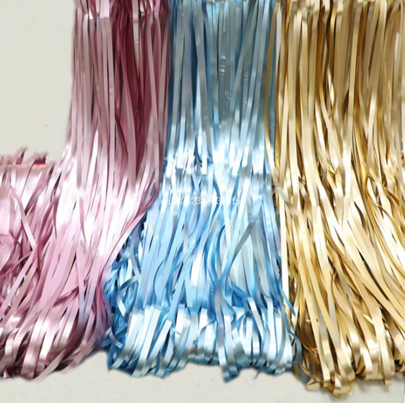 50pcs 2/3M Metallic Foil Curtain Wedding Backdrop Tassel Garlands Kids Party Supplies Birthday Party Decorations Free Shipping