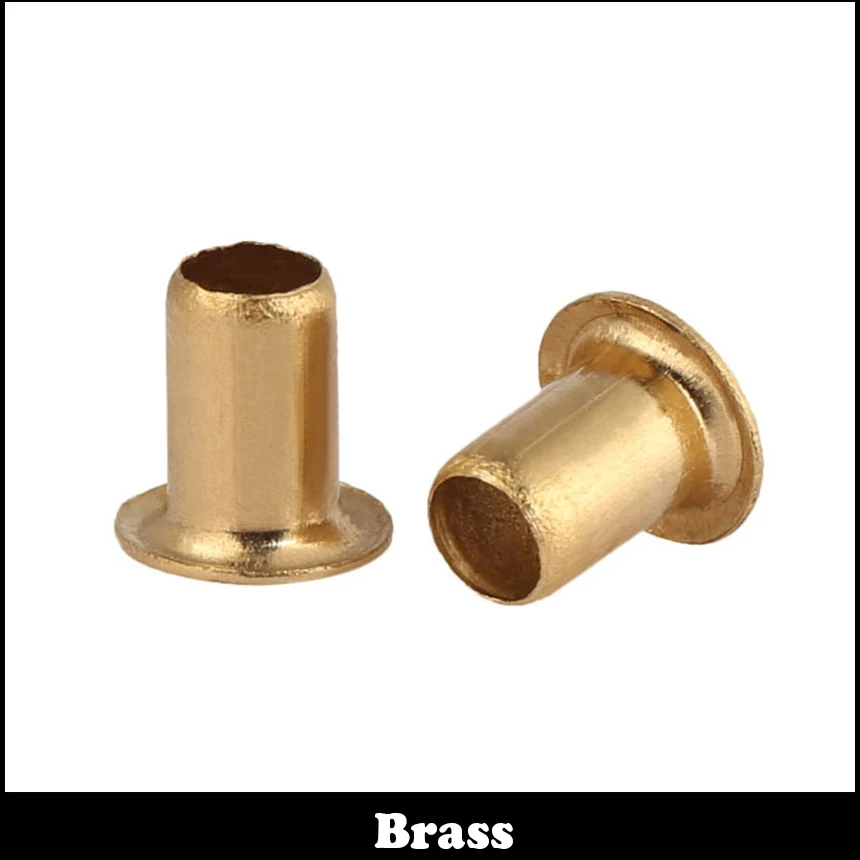 M4 M4*4 M4x4 M4*5 M4x5 M4*6 M4x6 Brass Thin Head Semi-Tubular Through Via Hole PCB Board Lining Eyelet Nail Hollow Rivet