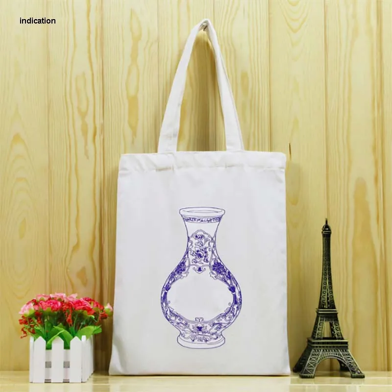 

100pcs / lot Custom Casual Shopping Bags Women Canvas Cotton Bag Green Shopping Bag No Zipper Company Bag Customized Logo