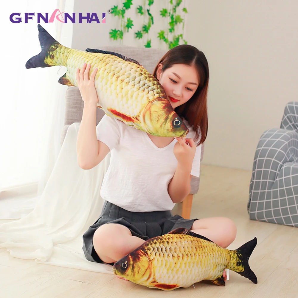 60/75/100/120cm 3D Simulation Carp Plush Toys Staffed Soft Animal Fish Plush Pillow Creative Sofa Pillow Cushion Gift Kids Toy