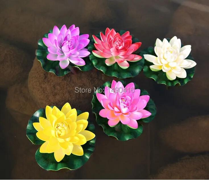 10pcs 17cm=6.69inch  Artificial Lotus Flowers Water Lily For Garden Wedding Decoration diy flowers for decoration