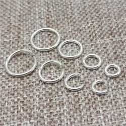 925 Sterling Silver Open Closed Jump Rings 1mm Thickness, Diameter 5mm 6mm 8mm 10mm for Bracelet Necklace