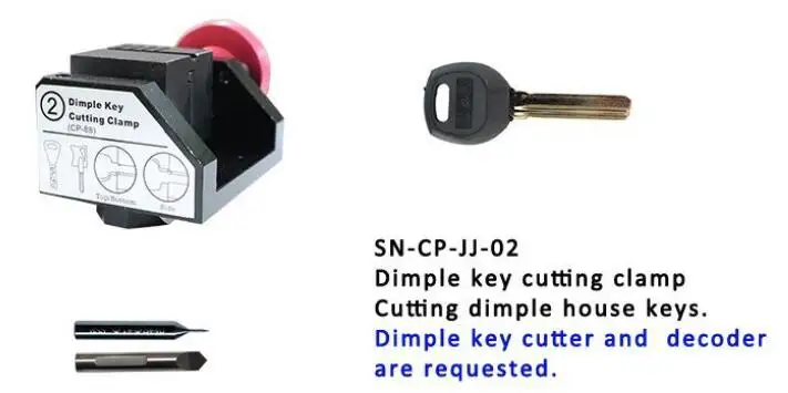 Full Key Clamps Work For SEC E9 Key Cutting Machine Dimple Single-side Tubular Hu162t FO21 FO19 BMW9 TOY2 VA2 Engraved Key Clamp