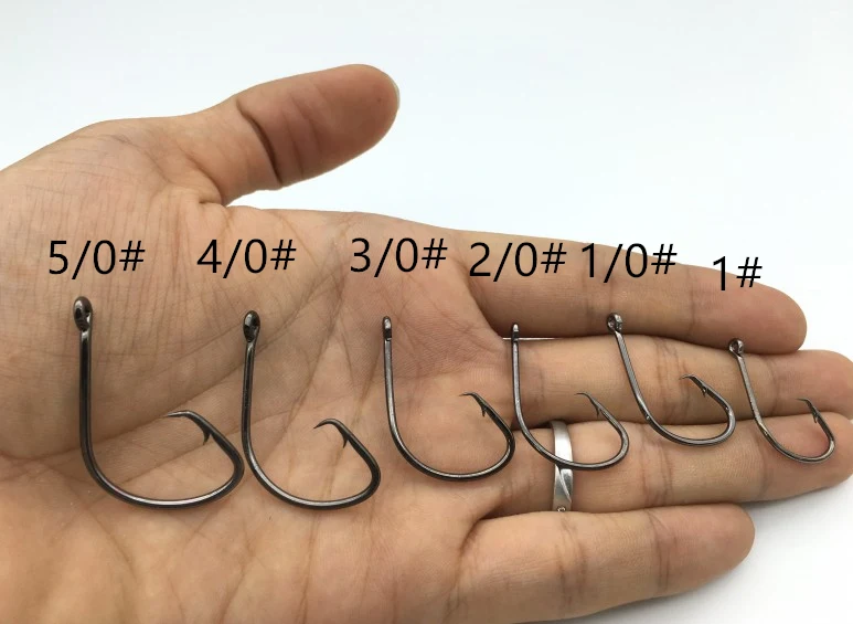 50pc 7381 Fishing Hooks Black Color Octopus/Circle Sport Circle Fish Hook  Jig Big 1# 1/0# 2/0# 3/0# 4/0# 5/0# Size Bass - AliExpress 18
