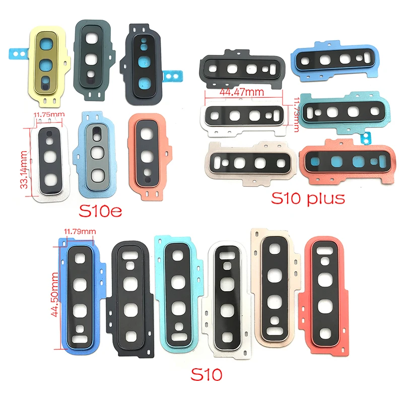 NEW Tested Rear Camera Glass Lens Cover With Frame Holder with Sticker For Samsung S10 Plus S10e Replacement Spare Parts