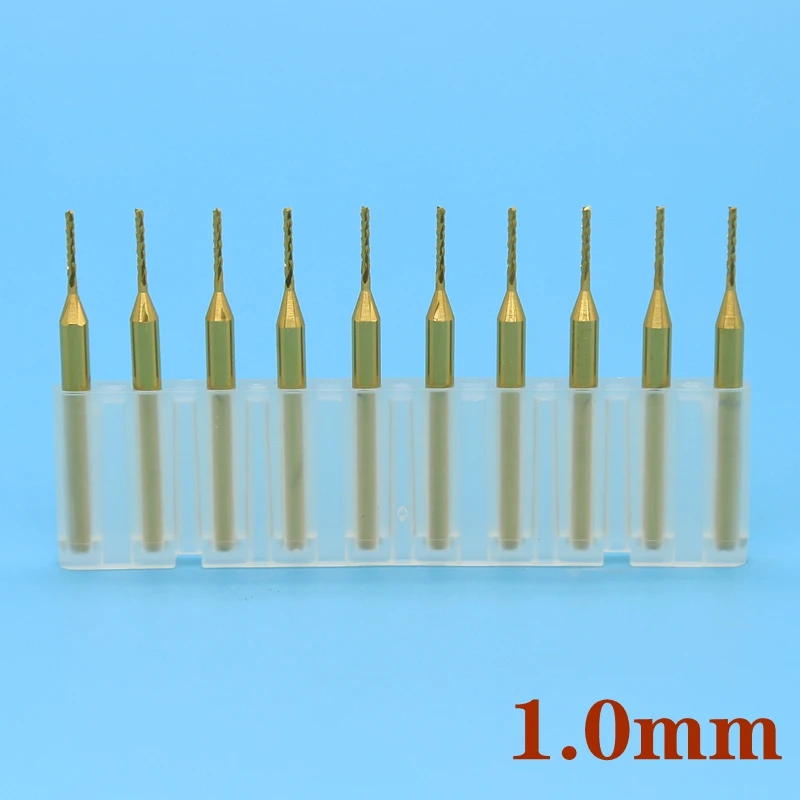 10PCS / set of titanium coated tungsten steel PCB milling cutter 0.6mm strawberry wood cutting machine metal carving corn tool