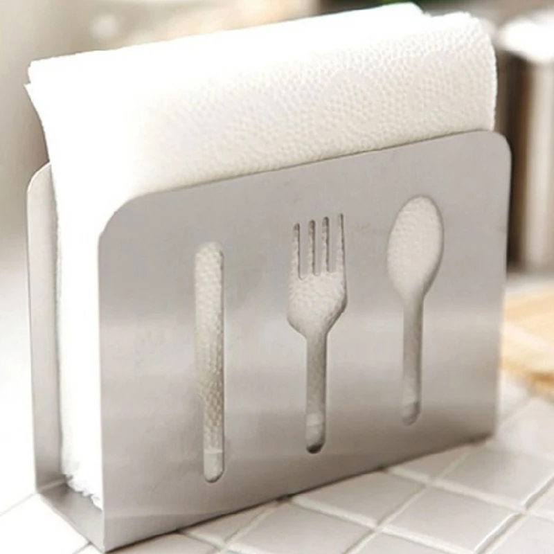 Hollow-Out Stainless Steel Napkin Rack Box Serviette Holder Organizer Tissue Dispenser Storage Case Table Decoration Home Party