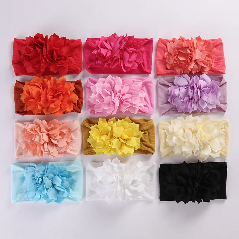 

Baby Girl Headbands 3D Flower Kids Toddler Bow Hairband Headband Big Floral Elastic Hair Bands Head Wrap Baby Hair Accessories