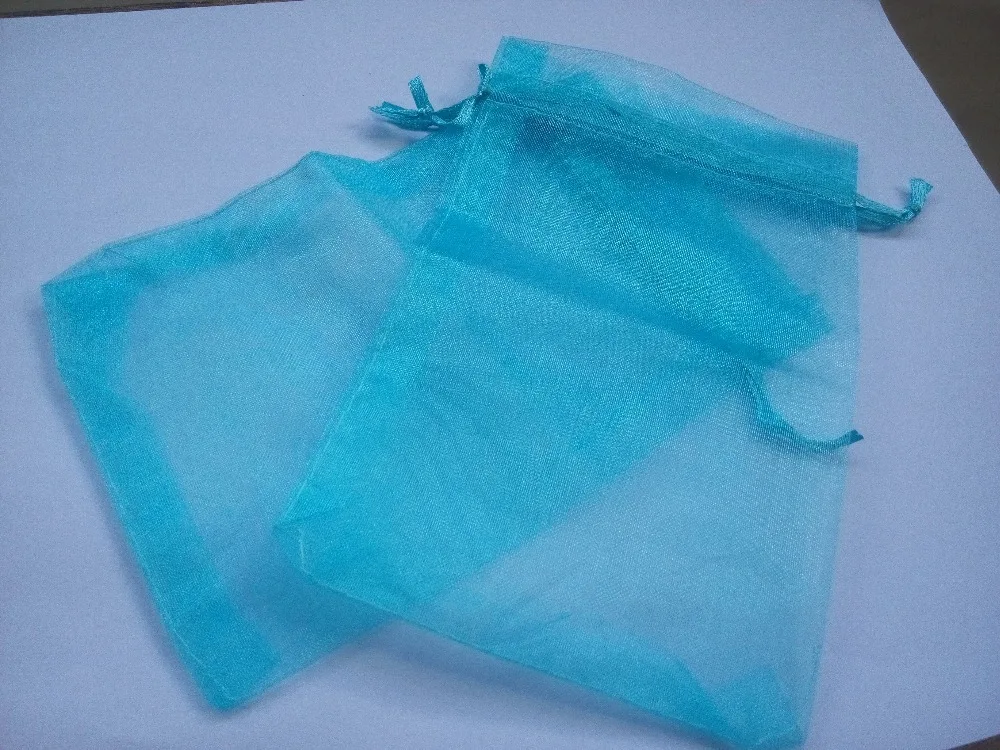 

10*15cm 50pcs Sky Blue Gift Bags For Jewelry/wedding/christmas/birthday Yarn Bag With Handles Packaging Organza Bags