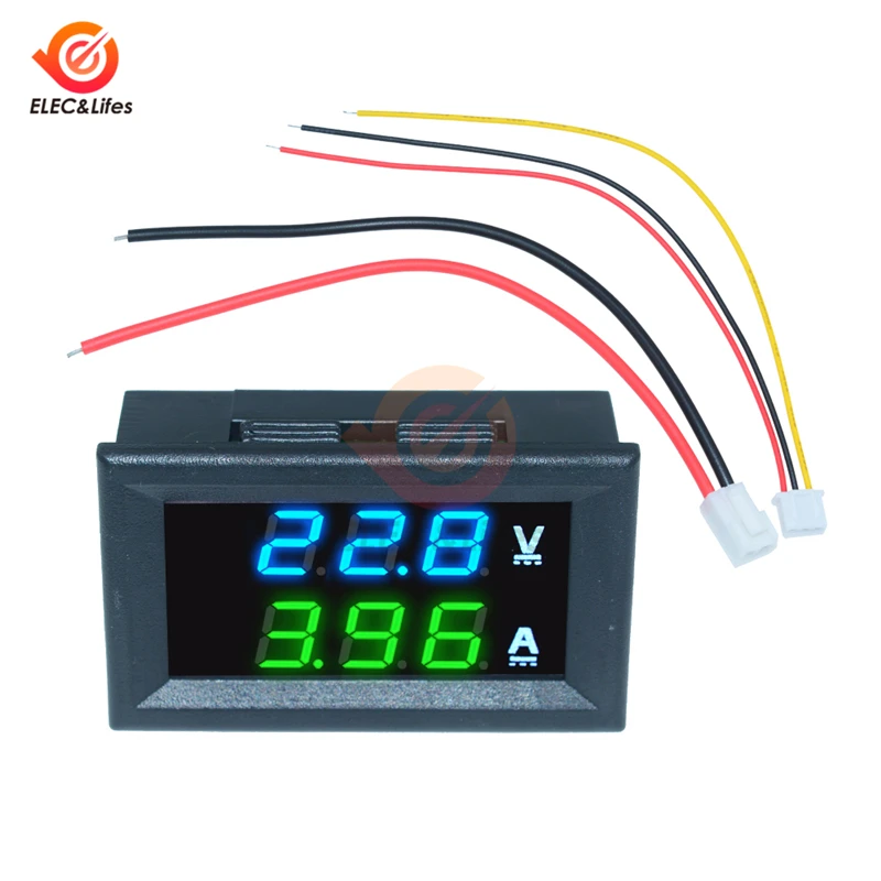 Mini Digital Car Voltmeter Ammeter DC 100V 10A 50A 100A LED Display Panel Amp Volt Voltage Current Meter Tester Detector