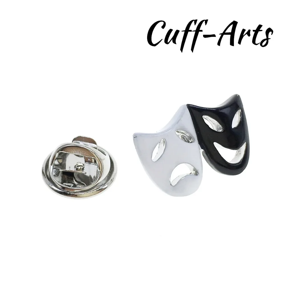 Cuffarts Lapel Pin Black & White Comedy & Tragedy Theatre Masks Lapel Pins Brooch Hijab Pin Enamel Pin Broche Pusheen P10081