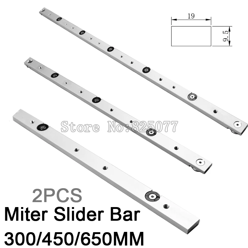 2PCS Aluminium Miter Slider Bar Length 300mm (12