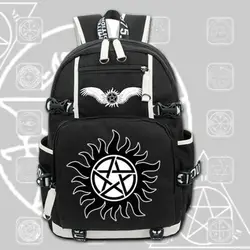 SPN Supernatural Backpack Knapsack Packsack School Student Book Zipper Laptop Bags