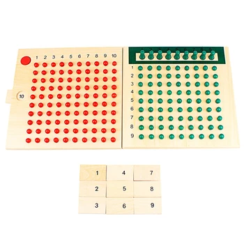 Montessori educacional brinquedo de madeira multiplicação e divisão contas placa para a primeira infância pré-escolar treinamento versão família