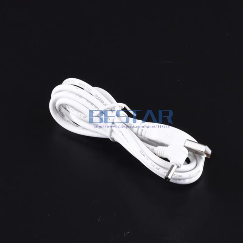 White DC Elbow Power cable Plug USB To DC 3.5*1.35 3.5*1.35mm 3.5mm x 1.35mm 3.5x1.35mm Jack Right Angle L shape charge Cable 1M