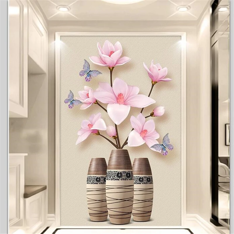 wellyu Custom wallpaper 3d photo murals papel de parede relief magnolia flower porch living room decoration painting wallpaper