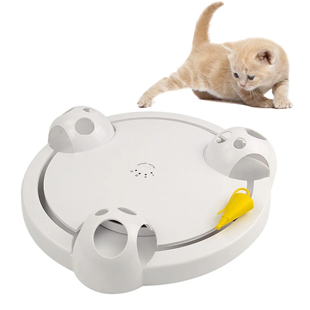 

Electric Cat Toy Smart Teasing Cat Stick Crazy Game Spinning Turntable Cat Catching Mouse Donut Automatic Turntable Cat Toy