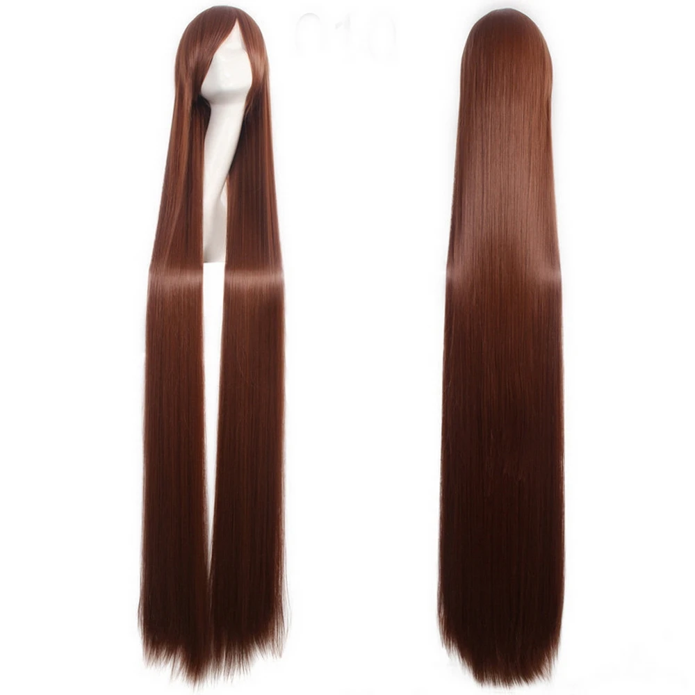 150Cm Straight Super Lange Anime Cosplay Pruik Met Pony Synthetisch Haar Zwart Blauw Paars Rood Oranje Wit Pruiken Voor vrouwen Rose Netto