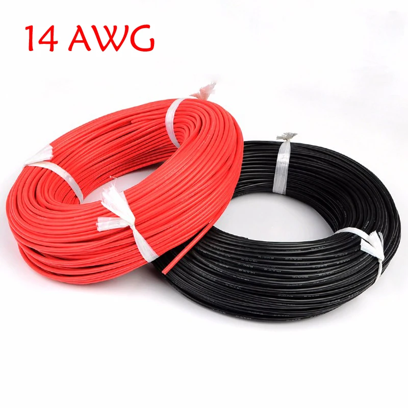 5meter Red+5meter Black Silicon Wire 14AWG Heatproof Soft Silicone Silica Gel Electrical Wire Connect Cable For RC Model Battery