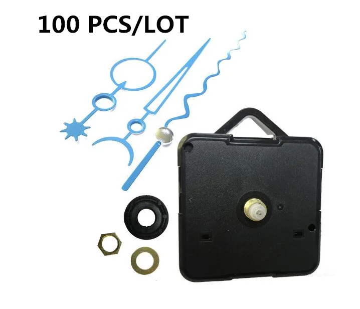 100PCS Creative Wavy Hands Silent Clock Movement Wall DIY Clock Mechanism Parts Replacement Repair Clock Parts 18mm shaft