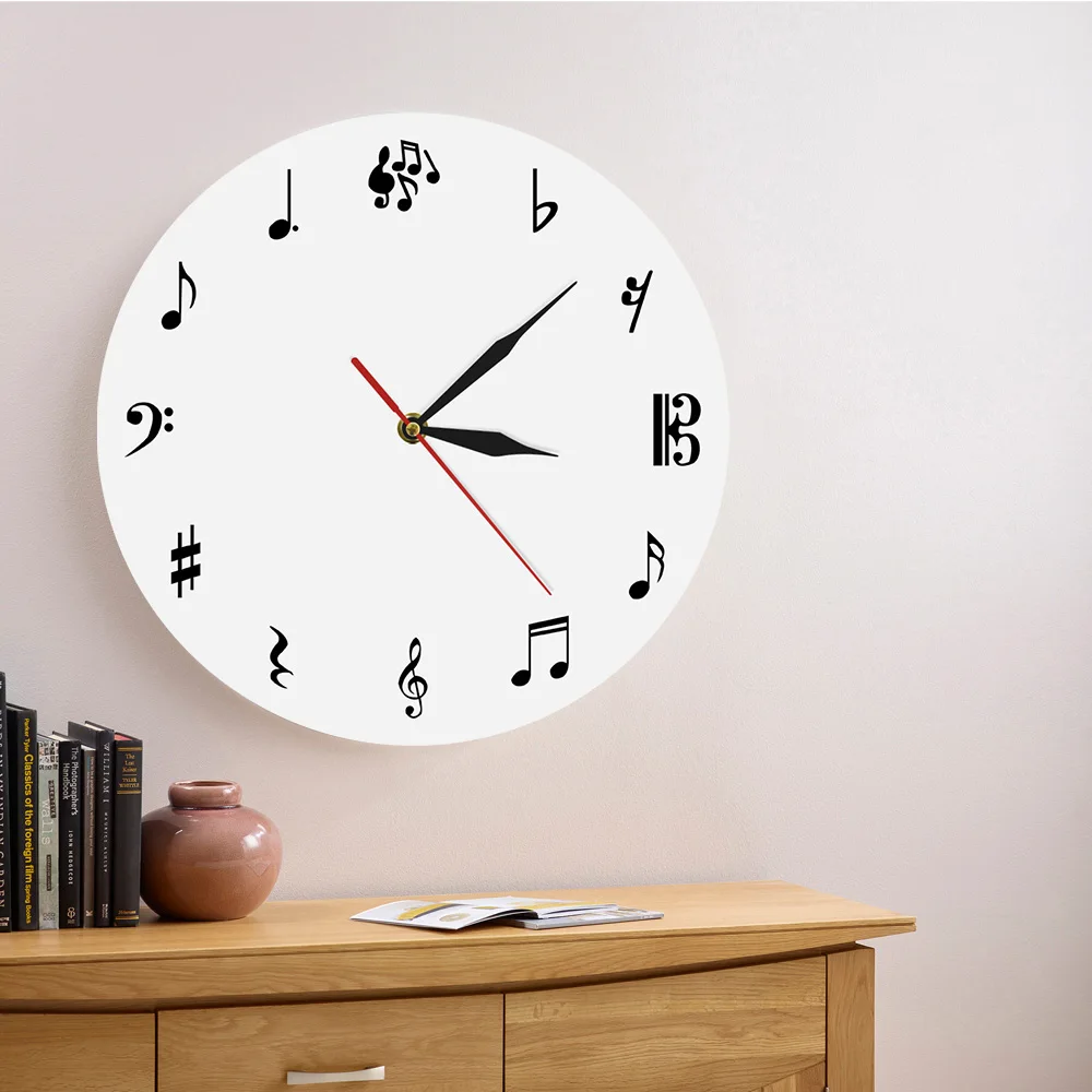 Music Notes Wall Clock Personalized Music Iconic Wall Clock Music Sign Wall Watch Time Clock Gift For Music Lover