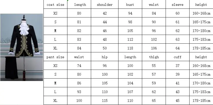 Men Renaissance Costume Vintage Military Tunic Court Jacket and Pant neckties Set Uniform Top Coat Fancy Dress Medieval XS-XL