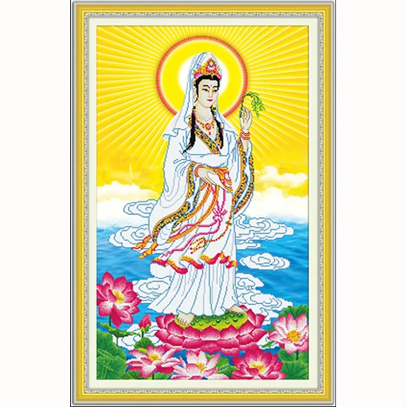 

New Irregular Diamond embroidery Religion cross stitch kit 68x108cm Namo Avalokitesvara 5D Diy diamond painting mosaic painting