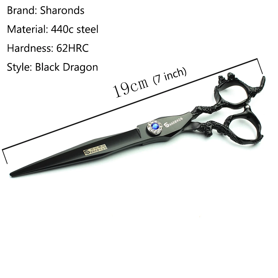 Black dragon hairdressing scissors 7&6&5.5 inch salon professional hairdressing cutting scissors and thining scissors set