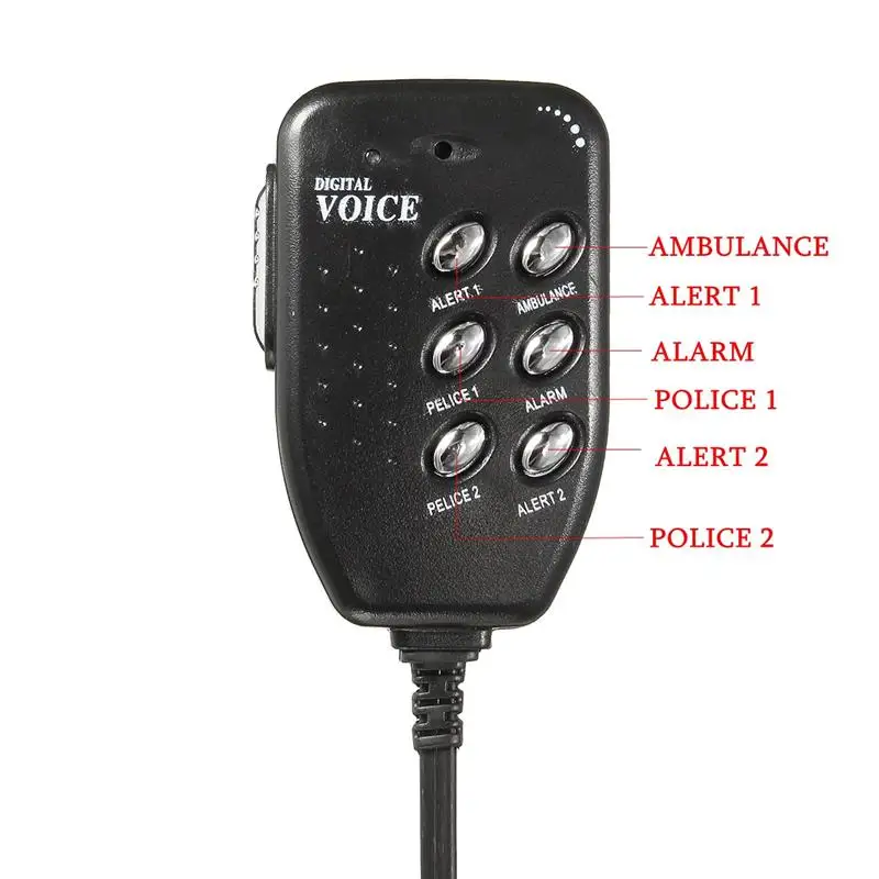 12V 100W Loud 6 Sounds 120-150dB Black Air Horn Siren Speaker for Auto Car Boat Megaphone with MIC Loud Speaker Siren