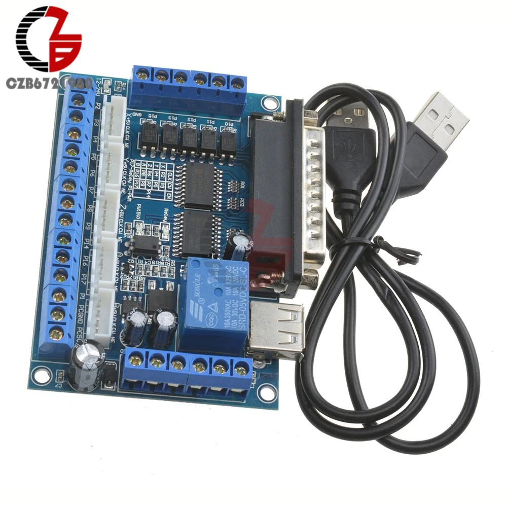 5 Axis CNC Breakout Board with optical coupler Stepper Motor Driver MACH3