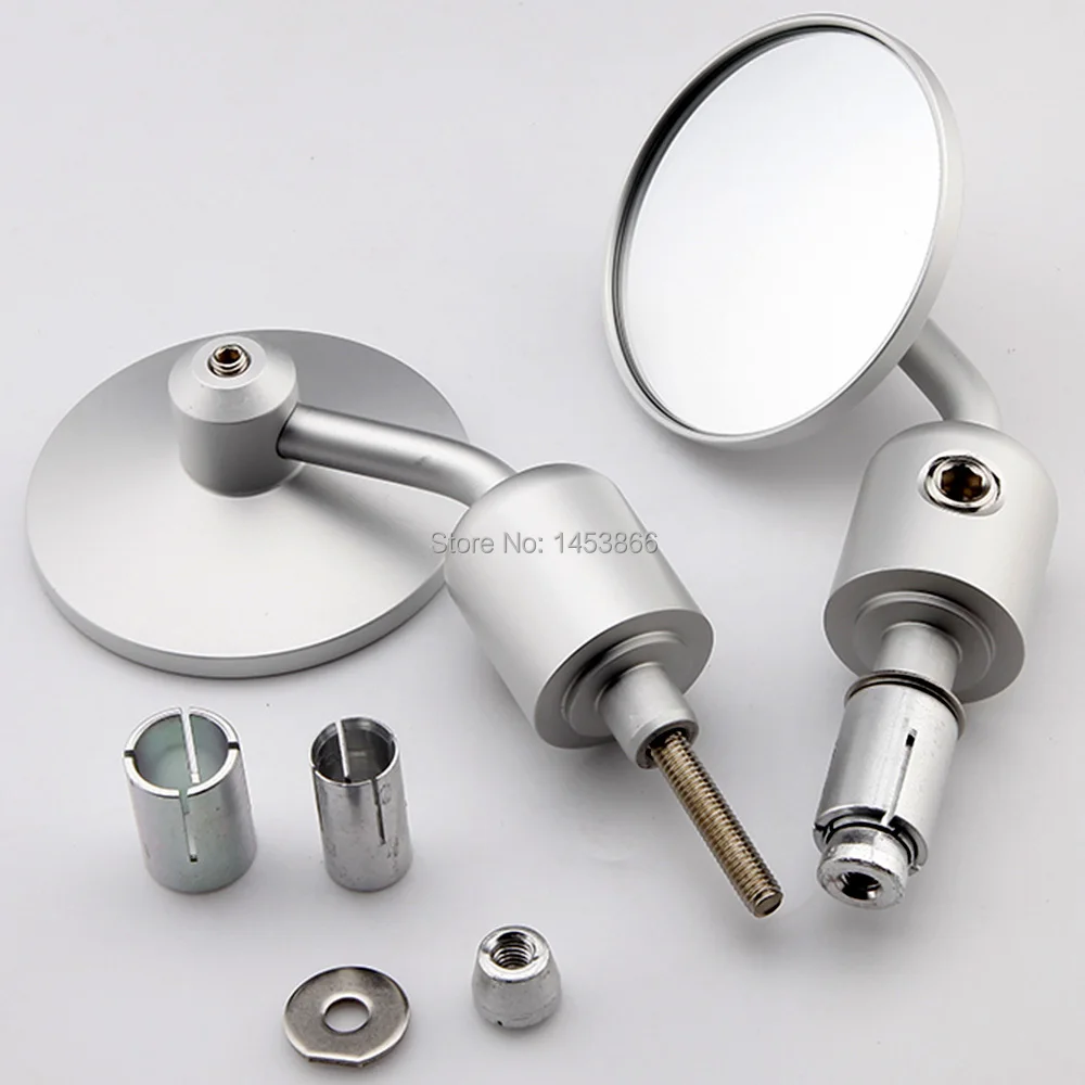 SILVER MOTORCYCLE MIRRORS CNC ALUMINUM 3