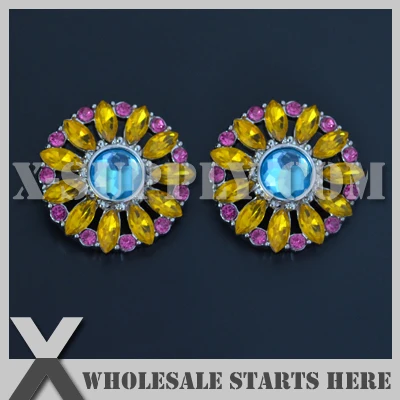 RB1064AM / Free Shipping Amy Acrylic Rhinestone Button with Shank for Clothing,Bobby Pin,Flower Clippie