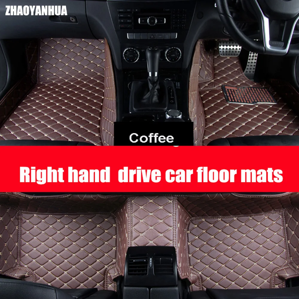 ZHAOYANHUA  Right hand drive car car floor mats for Kia Sportage Optima K5 Sorento Carens 6D full cover case car-styling high qu