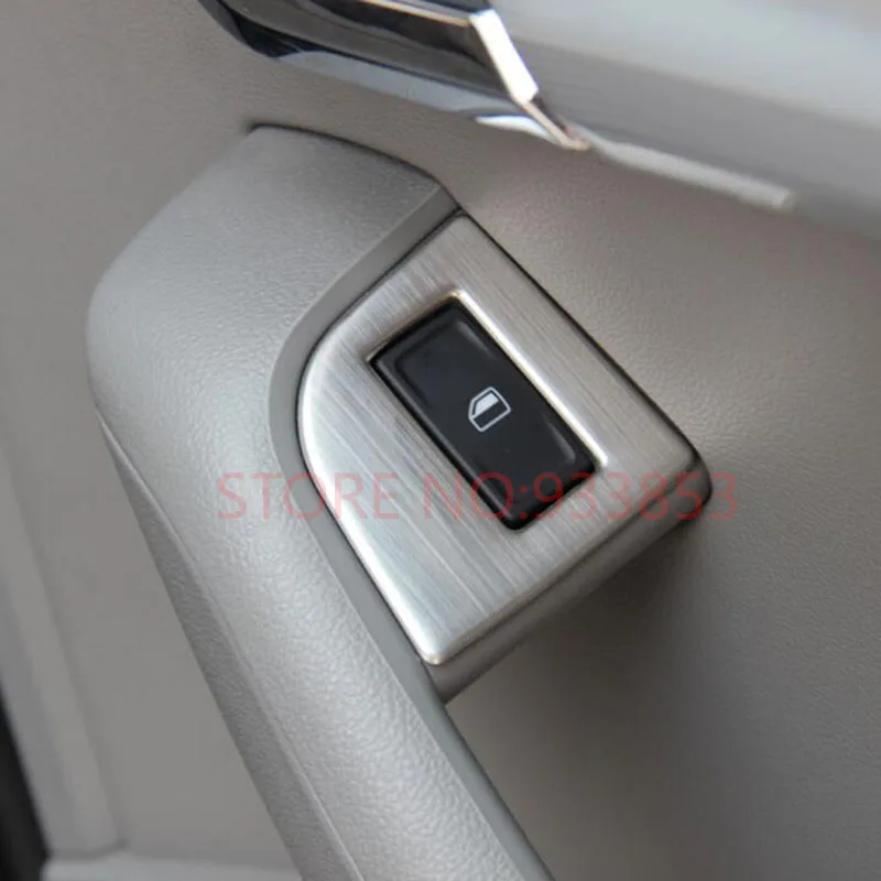 Stainless steel Car armrest button decoration trim auto accessories 4 pcs per set For Octavia A7