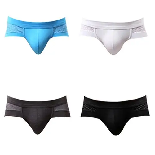 Men\'s Sexy Mesh Modal Triangle Underwear Breathable Briefs Bulge Pouch Underpants Men\'s Briefs Bikini Gay Panties calzoncillo