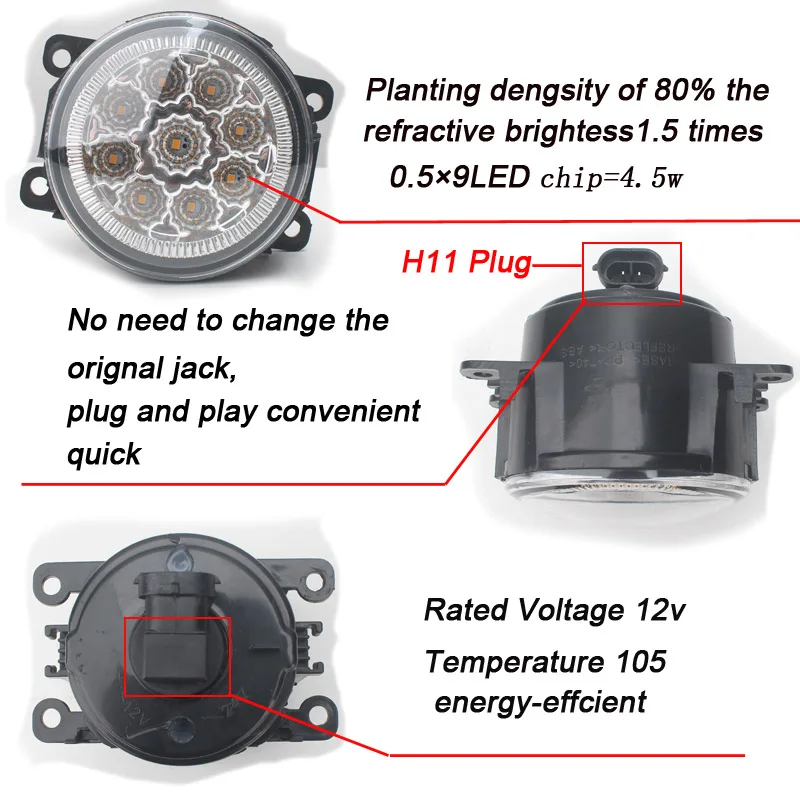 Światła przeciwmgielne 6000K do Range Rover Sport FREELANDER 2 LR2 2006-2014 DISCOVERY 4 DRL Światła przeciwmgielne Zderzak przedni Światła LED