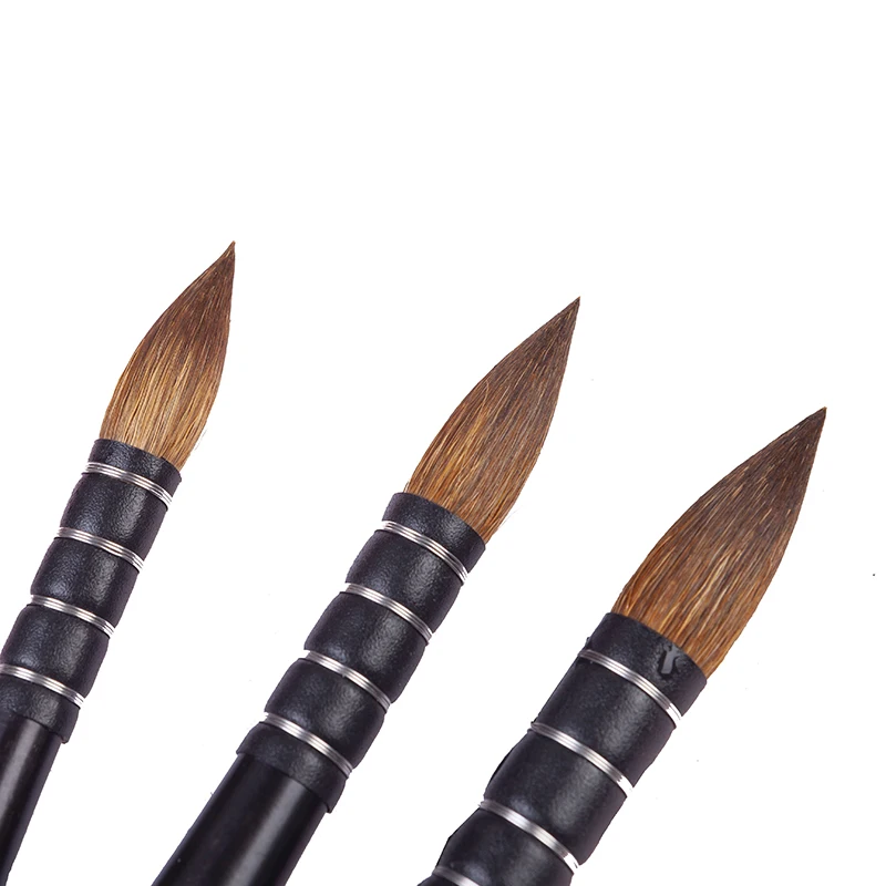 ArtSecret riutilizzabile capelli gialli naturali manico in legno nero pennello per acquerelli No.2019R per pittura per impronta guazzo Aquarelle