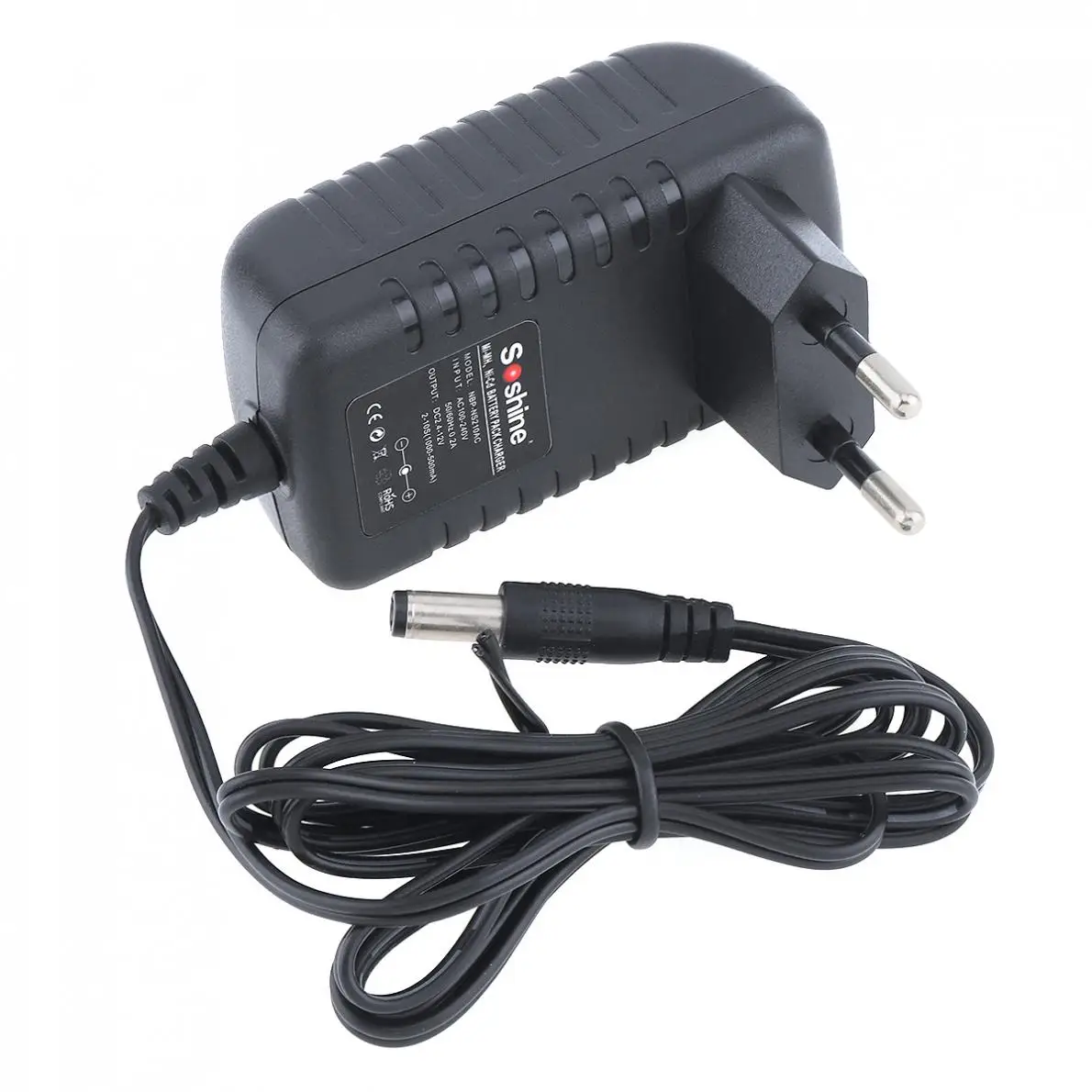 Soshine AC 100-240V 0.2A US / EU Plug DC 2.4 to 12V adapter Charger Universal 2.1 Power Adapter for Ni-MH Ni-Cd Battery Pack